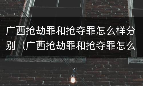 广西抢劫罪和抢夺罪怎么样分别（广西抢劫罪和抢夺罪怎么样分别判决）