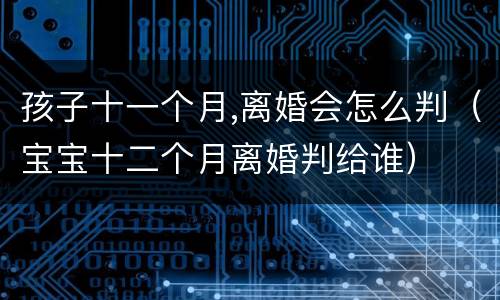 孩子十一个月,离婚会怎么判（宝宝十二个月离婚判给谁）