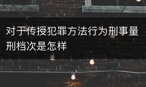对于传授犯罪方法行为刑事量刑档次是怎样