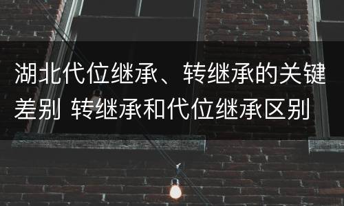 湖北代位继承、转继承的关键差别 转继承和代位继承区别