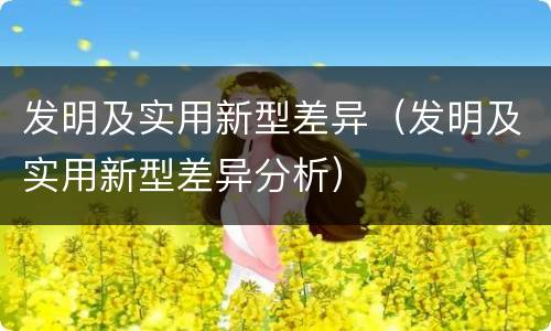 发明及实用新型差异（发明及实用新型差异分析）