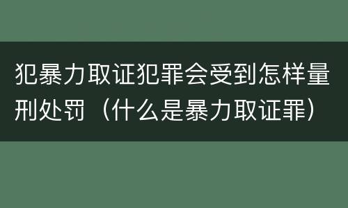 犯暴力取证犯罪会受到怎样量刑处罚（什么是暴力取证罪）