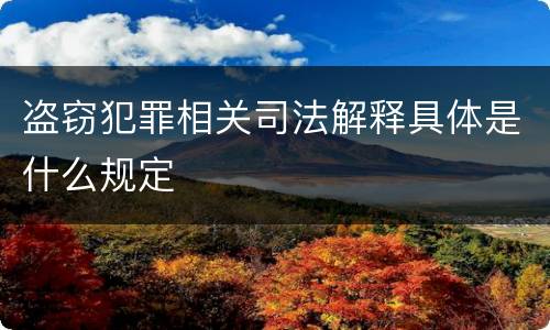 盗窃犯罪相关司法解释具体是什么规定