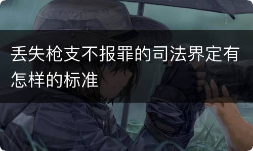 丢失枪支不报罪的司法界定有怎样的标准