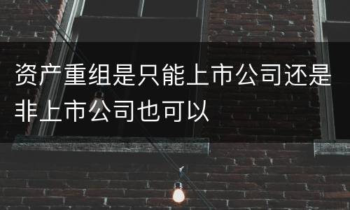 资产重组是只能上市公司还是非上市公司也可以