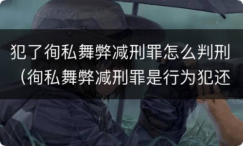 犯了徇私舞弊减刑罪怎么判刑（徇私舞弊减刑罪是行为犯还是结果犯）