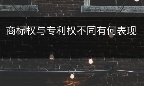 商标权与专利权不同有何表现