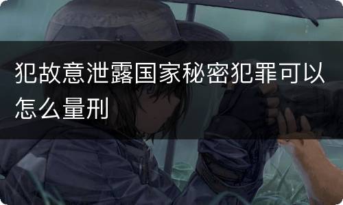 犯故意泄露国家秘密犯罪可以怎么量刑