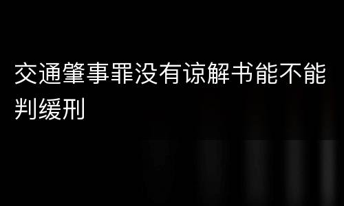 交通肇事罪没有谅解书能不能判缓刑