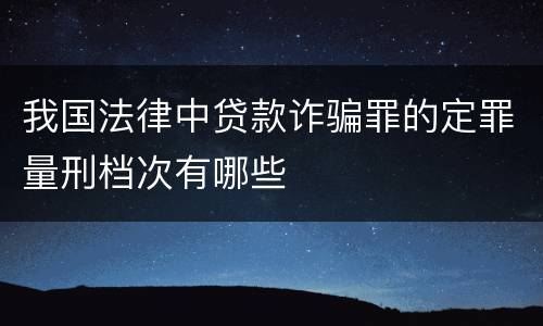 我国法律中贷款诈骗罪的定罪量刑档次有哪些