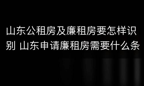 山东公租房及廉租房要怎样识别 山东申请廉租房需要什么条件