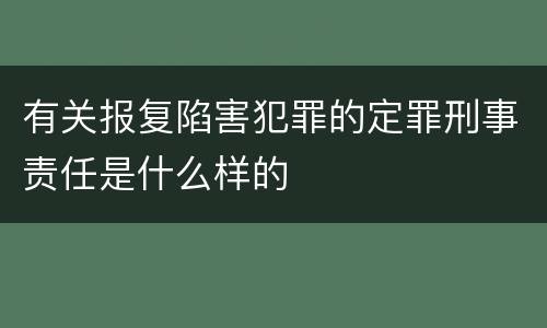 有关报复陷害犯罪的定罪刑事责任是什么样的