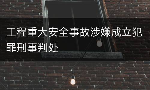 工程重大安全事故涉嫌成立犯罪刑事判处