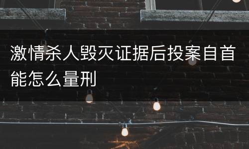 激情杀人毁灭证据后投案自首能怎么量刑