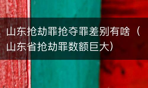 山东抢劫罪抢夺罪差别有啥（山东省抢劫罪数额巨大）