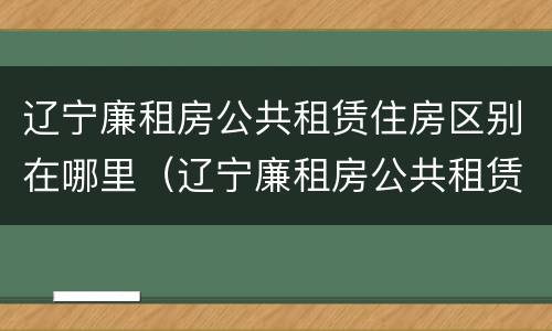 辽宁廉租房公共租赁住房区别在哪里（辽宁廉租房公共租赁住房区别在哪里查）