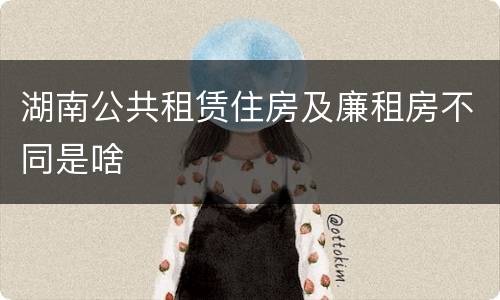 湖南公共租赁住房及廉租房不同是啥